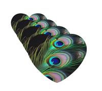 Lot de 4 cartes désodorisantes pour voiture - Plume de paon verte à suspendre - Parfum durable - Tablettes d'aromathérapie de voiture - Pendentif pour rétroviseur de voiture - Pour armoire à