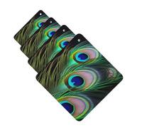 Lot de 4 cartes désodorisantes pour voiture - Plume de paon verte à suspendre - Parfum durable - Tablettes d'aromathérapie de voiture - Pendentif pour rétroviseur de voiture - Pour armoire à