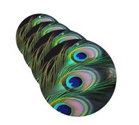 Lot de 4 cartes désodorisantes pour voiture - Plume de paon verte à suspendre - Parfum durable - Tablettes d'aromathérapie de voiture - Pendentif pour rétroviseur de voiture - Pour armoire à