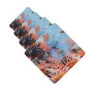 Lot de 4 cartes désodorisantes pour voiture - Récif corallien - Cartes parfumées à suspendre - Parfum durable - Tablettes d'aromathérapie de voiture - Pendentif pour rétroviseur de voiture, armoire à