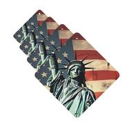 Lot de 4 cartes désodorisantes pour voiture Statue Liberty drapeau américain pour homme et femme - Accessoires de voiture mignons - Diffuseur de parfum durable à suspendre - Tablettes d'aromathérapie