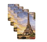 Lot de 4 cartes désodorisantes pour voiture Tour Eiffel Paris pour homme et femme - Accessoires de voiture mignons - Diffuseur de parfum durable à suspendre - Tablettes d'aromathérapie pour voiture