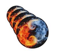 Lot de 4 cartes désodorisantes pour voiture Yin Yang - Pour homme et femme - Accessoires de voiture mignons - Parfum durable - Diffuseur de voiture à suspendre - Tablettes d'aromathérapie pour voiture