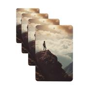 Lot de 4 cartes désodorisantes Woman on a Top Mountain pour voiture, armoire, salle de bain, voiture, aromathérapie, rétroviseur, pendentif, désodorisant, longue durée
