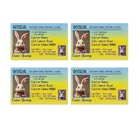 Lot de 4 cartes fantaisie lapin de Pâques Permis de conduire Permis de conduire (8,5 x 5,5 cm) Adorable permis de conduire de Pâques Décorations de fête pour