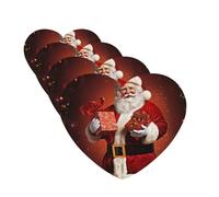 Lot de 4 cartes parfumées à suspendre pour décoration de Noël - Motif Père Noël tenant un cadeau - Pour armoire, salle de bain, voiture, aromathérapie, rétroviseur, voiture