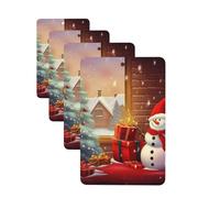Lot de 4 cartes parfumées à suspendre pour voiture avec inscription « Merry Christmas Day » - Pour armoire, salle de bain, voiture, miroir intérieur