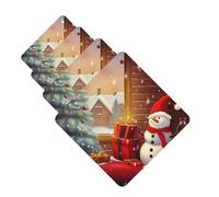 Lot de 4 cartes parfumées à suspendre pour voiture avec inscription « Merry Christmas Day » - Pour armoire, salle de bain, voiture, miroir intérieur
