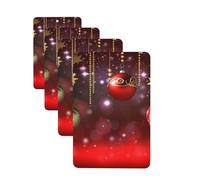 Lot de 4 cartes parfumées à suspendre pour voiture avec inscription « Merry Christmas » - Tablettes d'aromathérapie pour armoire, salle de bain, voiture, miroir intérieur
