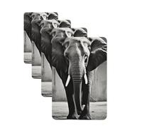 Lot de 4 cartes parfumées à suspendre pour voiture Motif éléphant noir et blanc