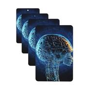 Lot de 4 cartes parfumées intelligence artificielle pour voiture - Cartes parfumées à suspendre - Tablettes d'aromathérapie de voiture - Pour armoire, salle de bain, voiture, miroir intérieur