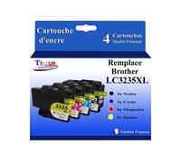 T3AZUR - Lot de 4 Cartouches compatibles avec Brother DCP-J1100DW, MFC-J1300DW, LC3235, LC3235XL Noir, Cyan, Magenta, Jaune G