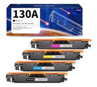 Lot de 4 cartouches de toner 130A compatibles avec HP CF350A CF351A CF352A CF353A pour HP Color Laserjet Pro MFP M176n M177fw, 130A Noir, Cyan, Jaune, Magenta