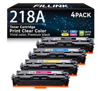 Lot de 4 cartouches de toner 218A avec puce de rechange pour HP 218A 218X W2180A - Utilisation avec HP Color Laserjet Pro MFP 3301CDW 3301FDW 3301SDW Pro 3201dw Series W2180A W2180X - Haut rendement