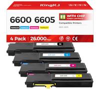 Lot de 4 cartouches de toner 6600 6605 haute capacité de remplacement pour Xerox 106R02228 106R02225 106R02226 106R02227 compatible avec Xerox Phaser 6600 Workcenter 6605 Noir/cyan/magenta/jaune