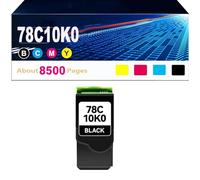 Lot de 4 Cartouches de Toner 78C10 CS421 de Remplacement pour Lexmark CS421 (78C10K0, 78C10C0, 78C10M0, 78C10Y0). Compatible avec Les imprimantes Lexmark CS421 CX522 ,BK-8500pages