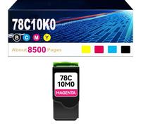 Lot de 4 Cartouches de Toner 78C10 CS421 de Remplacement pour Lexmark CS421 (78C10K0, 78C10C0, 78C10M0, 78C10Y0). Compatible avec Les imprimantes Lexmark CS421 CX522 ,M-8500pages