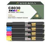 Lot de 4 cartouches de toner compatibles avec imprimante Xerox C8030 C8035 C8045 C8055 C8070 avec AltaLink C8030 C8035 C8045 C8055 C8070 (4, noir, cyan, magenta, jaune)