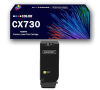 Lot de 4 Cartouches de Toner CX730 (avec Puce) Haute capacité, compatibles avec Les imprimantes Lexmark CS730de, CS735de, CX730de, CX735adse et CX737adzse. Recharges,Yellow-Low Yield