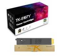 Lot De 4 Cartouches De Toner Laser Couleur Compatibles pour Imprimantes Kyocera TK-5197C, TK-5197M, TK-5197Y, TK-5197K Et TASKalfa 306ci, 307ci Et 308ci,Yellow-1 Pack
