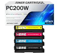 Lot de 4 cartouches de toner pour PC200W, compatibles avec les imprimantes laser Ricoh MC240FW et PC200W (références 408451, 408452, 408453, 408454) ; sans puce, rechargeables(Size:1Pack,Color:4Color)