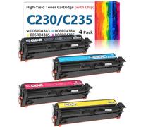 Lot de 4 Cartouches de Toner pour Xerox C235 C230 (avec Puce), Remplacement 006R04383 006R04384 006R04385 006R04386 Compatible avec imprimante Multifonction Couleur Xerox C235DN/C230DNI