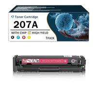 Lot de 4 Cartouches de Toner Standard W2210A, W2211A, W2213A, W2212A, compatibles 207A pour imprimante Laser Couleur HP Color Laserjet Pro M255DW, M255NW, M282NW, M283FDN, M283FDW,Magenta-with Chip