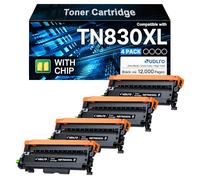 Lot de 4 cartouches de toner TN830XL compatibles avec Brother TN830XL Toner 830XL à utiliser avec Brother HL-L2460DW DCP-L2640DW HL-L2480DW HL-L2400D HL-L2405W MFC-L2820DWXL MFC-L2820DW (4 noires)