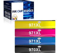 Lot De 4 Cartouches D'Encre 970Xl 971Xl Compatibles Avec Hp 970 Pour Hp 971, Cartouches De Rechange Pour Hp Officejet Pro X476Dw X576Dw X451Dw X551Dw
