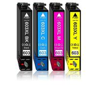 Lot de 4 cartouches d'encre compatibles avec les cartouches Epson 603XL 603 XL Workforce WF-2830DWF WF-2835DWF WF-2850DWF Expression Home XP-2100 XP-2105 XP-3100 XP-3105 XP-4100 XP-4105