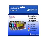 Lot de 4 Cartouches d'encre compatibles Brother LC3213XL pour Brother DCP-J497DW - (Noir et Couleur)