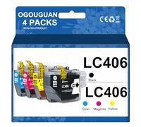 Lot de 4 cartouches d'encre compatibles LC406 LC406XL à haut rendement pour imprimante Brother MFC-J4335DW MFC-J4335DW MFC-J4345DW MFC-J4535DW MFC-J4535DW
