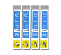 Lot de 4 Cartouches d'encre Cyan Clair pour remplacer Epson T0805 compatibles/Non-OEM pour imprimantes Epson Stylus Photo, Haute capacité