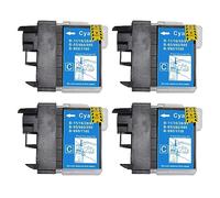 Lot de 4 Cartouches d'encre Cyan compatibles avec Brother LC985C pour imprimantes Brother DCP et MFC