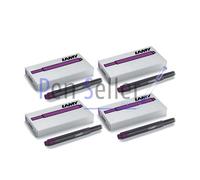 Lot de 4 cartouches d'encre LAMY T10 à grande capacité - compatibles avec tous les modèles de stylos plume Lamy - Contenance: 1,25 ml par cartouche - 5 pièces par paquet - Couleur de l'encre: violet