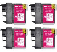 Lot de 4 Cartouches d'encre Magenta compatibles avec Brother LC985M pour imprimantes Brother DCP et MFC