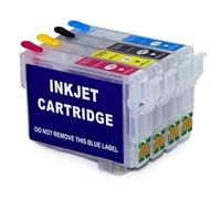 Lot de 4 Cartouches d'encre Rechargeables compatibles avec Epson T16 XL Noir, Cyan, Magenta, Jaune T1631 T1632 T1633 T1634 pour Workforce WF-2010 2110 2510 2520 2530 2540 2630 2650 2660 2750 2760