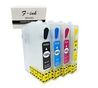 Lot de 4 cartouches d'encre vides rechargeables 16 XL de HEMEI - Pour imprimante EPSON WF-2510 WF-2520NF WF-2530 WF-2540 WF-2010W WF-2650DWF WF-2630WF WF-2660DWF