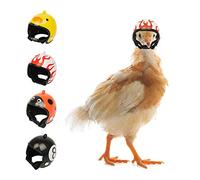 Lot de 4 casques de poulet - Casque de protection de tête pour oiseaux de poulet - Pour perroquet, petits poulets, canards et autres volailles drôles