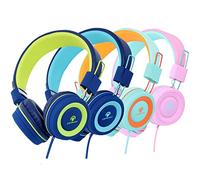 Lot de 4 casques d'écoute pour enfants avec microphone pour salle de classe, étudiants, garçons, filles, adolescents et adultes (couleurs mélangées)