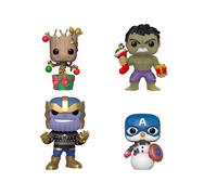 Lot de 4 casquettes Marvel - FUNKO POP - Hulk, Groot, Bonhomme de neige, Thanos