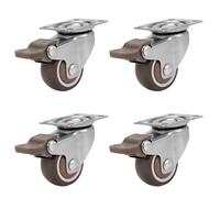 Lot de 4 Casters pivotants galvanisés avec leviers de frein séparés pour