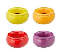 Lot de 4 cendriers tempête, diamètre : 11,5 cm, en 4 couleurs, pour jardin et balcon