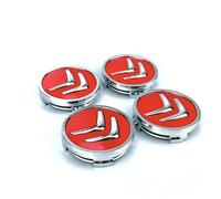 Lot de 4 centre de roue cache moyeu Remplacement pour Citroen 60mm Rouge Avec 4 PCS valve lumineux