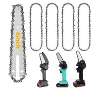 Lot de 4 chaînes 6"" (230 mm) pour mini tronçonneuse - 37 maillons, 1/4"" & 3/8"" LP, remplacement