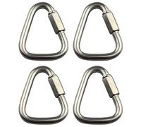 Lot de 4 chaînes à maillons triangulaires de 10 mm en acier inoxydable pour escalade, mousqueton d'escalade à connexion rapide, mousqueton à ressort, boucle de porte à vis