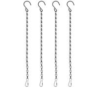 Lot de 4 chaînes de panier à suspendre pour paniers suspendus, chaînes de suspension noires pour mangeoires à oiseaux, petits paniers avec crochets pour jardinières, lanternes, carillons, panneaux