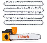 Lot de 4 chaînes de tronçonneuse 3/8" LP Pas, 0,050" (1,3 mm) Jauge pour barre de 16" (40 cm), 57 maillons d'entraînement - Chaîne de tronçonneuse à faible retour, chaîne de rechange compatible avec