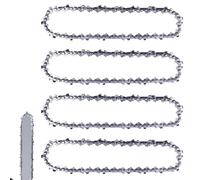 Lot de 4 chaînes de tronçonneuse de 25 cm 3/8" LP 40 maillons d'entraînement 1,3 mm Chaînes anti-retour compatibles avec Einhell GC-LC 18/25 Li & GE-LC 18/25 Li, Husqvarna 436 Li, 536 Li, 536 LiXP et