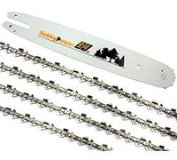 Lot de 4 chaînes de tronçonneuse + épée 45 cm burin complet 3/8 LP 62 TG 1,3 pour Stihl MS 191 192 200